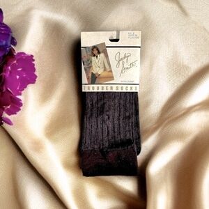 Jaclyn Smith Vintage Brown Textured Trouser Socks Plus Size NWT 1990s Rare